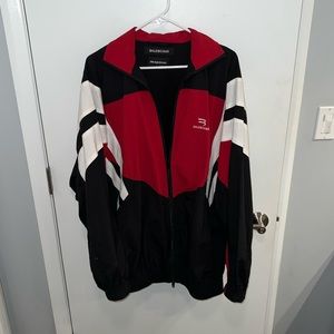 Balenciaga red black track jacket size XL